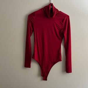 SHEIN Red Long Sleeve Bodysuit